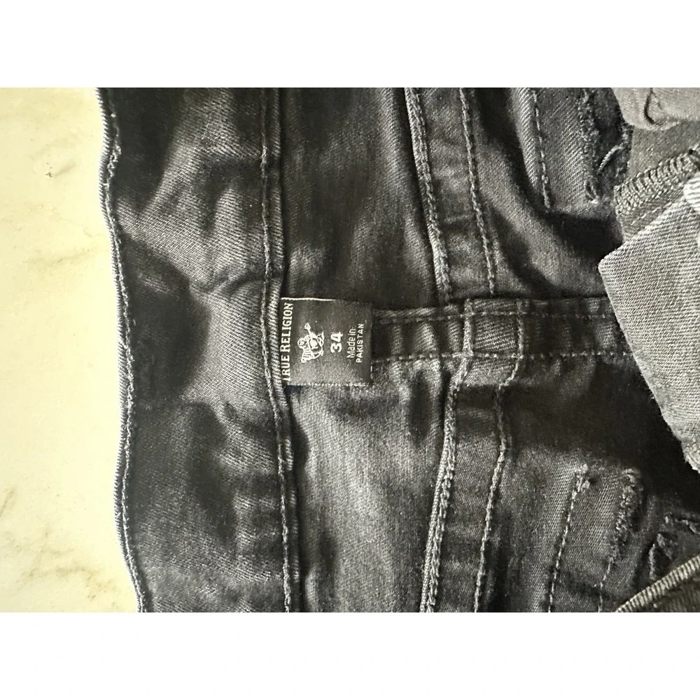 True Religion Ricky Straight Black Wash Jeans Men's Size 34x31